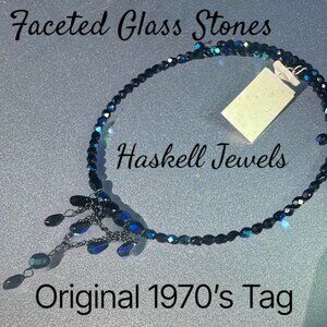 VTG NWT Haskell (Miriam)Jewels Neck Choker Gem Cut Max Brilliance Glass Stones